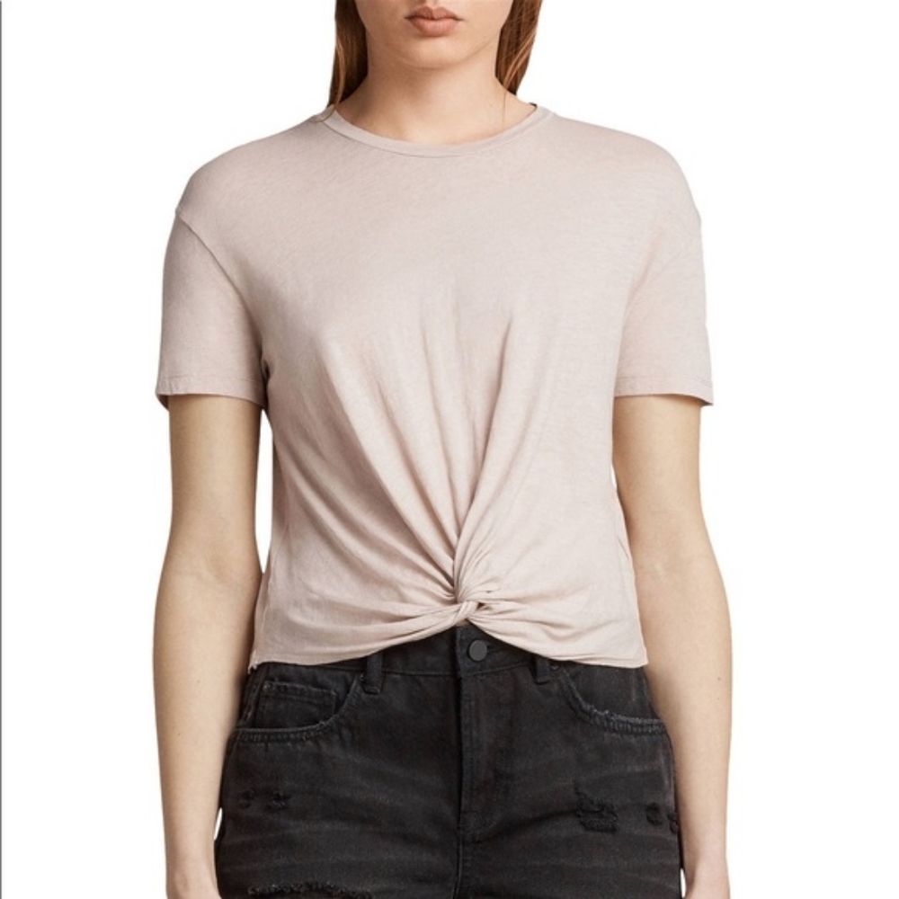 *SOLD* AllSaints pink twist front crop top